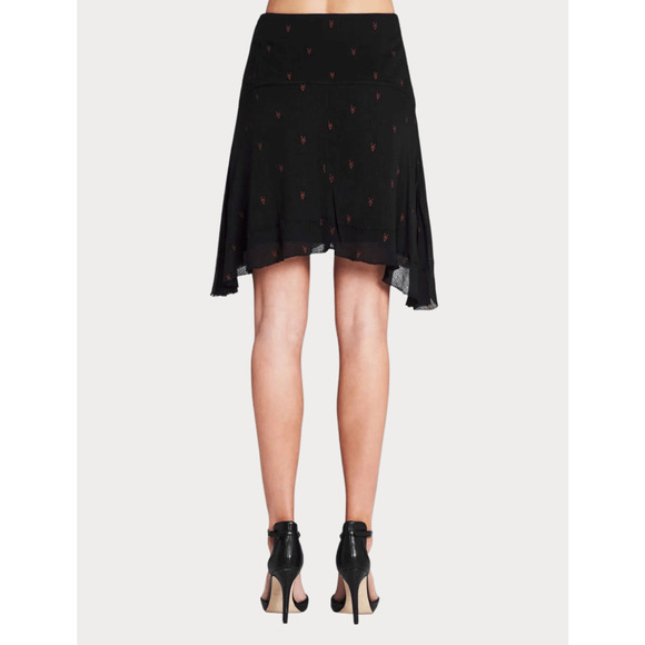 IRO Curved Hem Mini Skirt Black - Picture 3 of 9